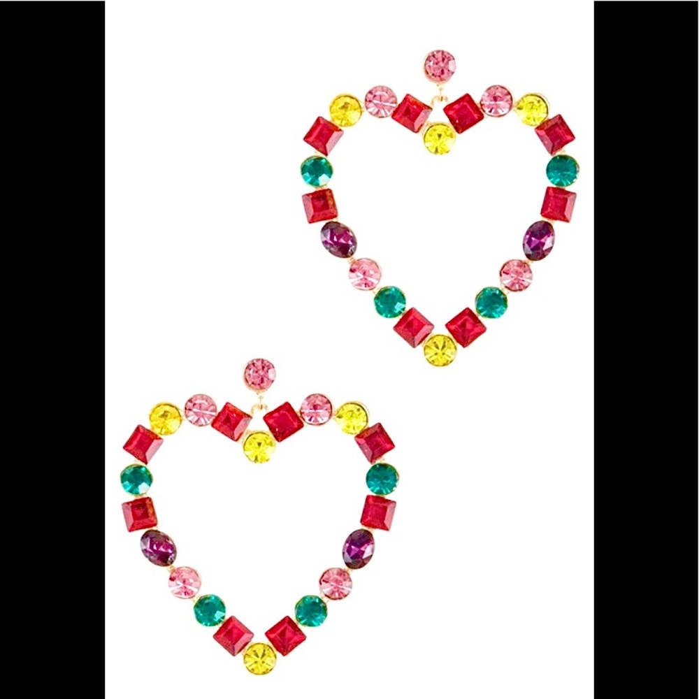 Multi color Heart Earrings